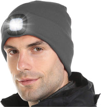 Load image into Gallery viewer, Mens LED Rechargable Torch Hat